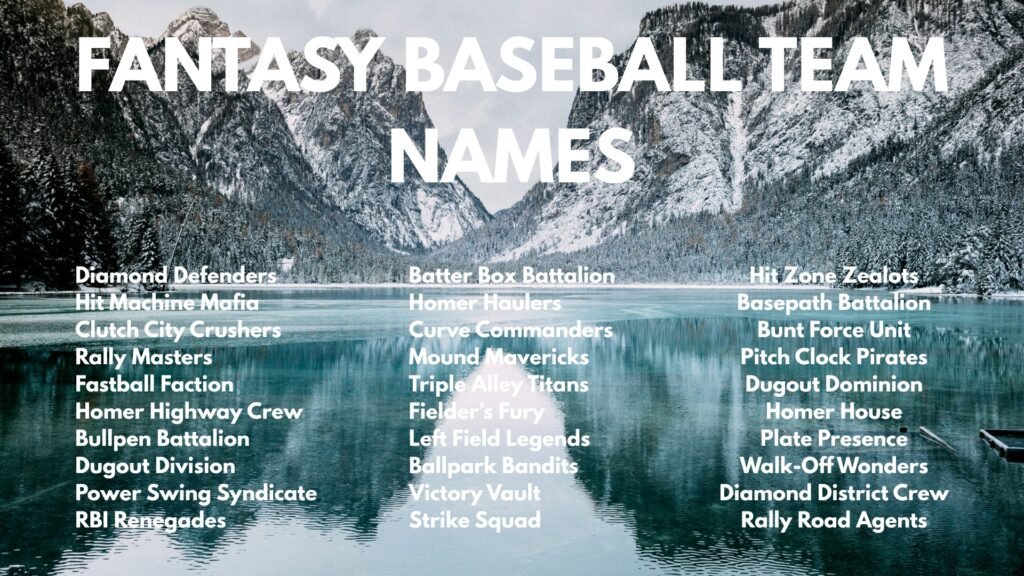 fantasy baseball team names