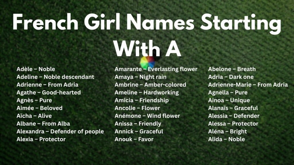 French Girl Names Starting With A