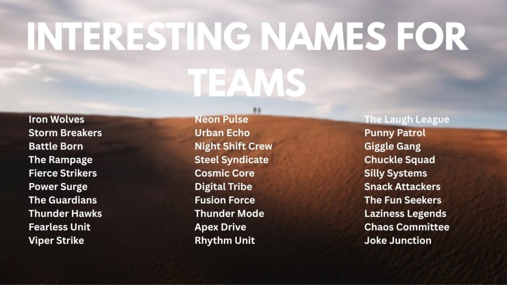 interesting names for teams