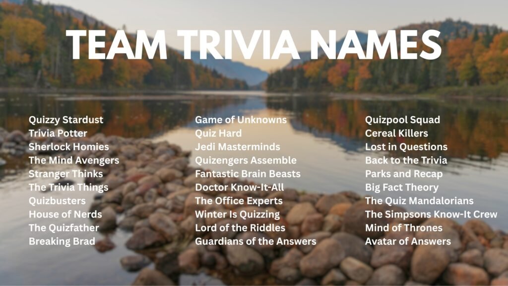 Team Trivia Names