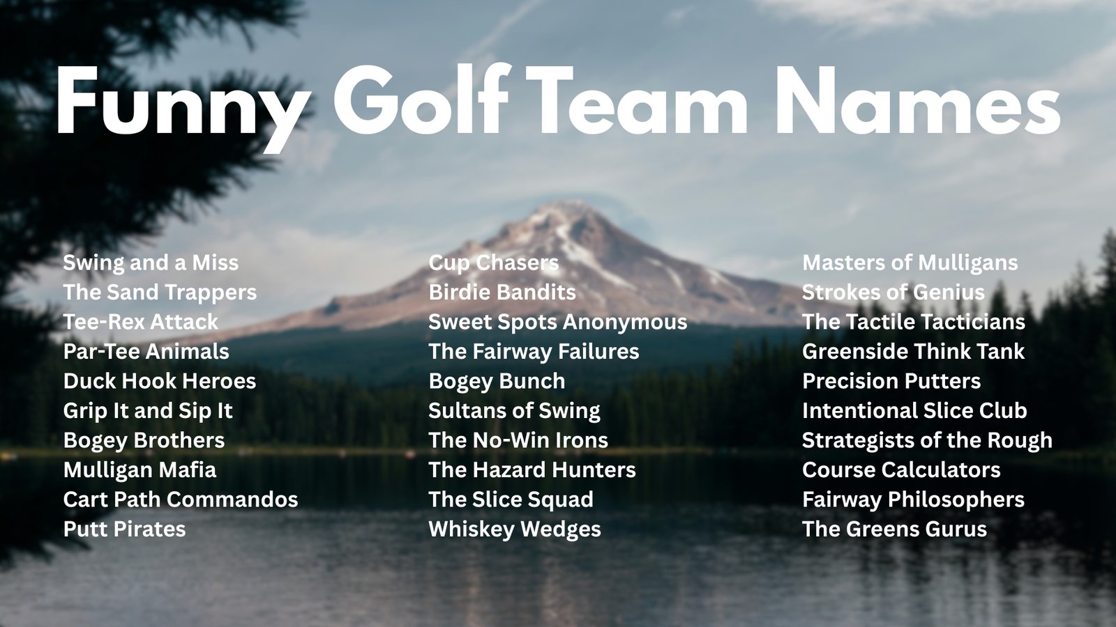 180+ Funny Golf Team Names
