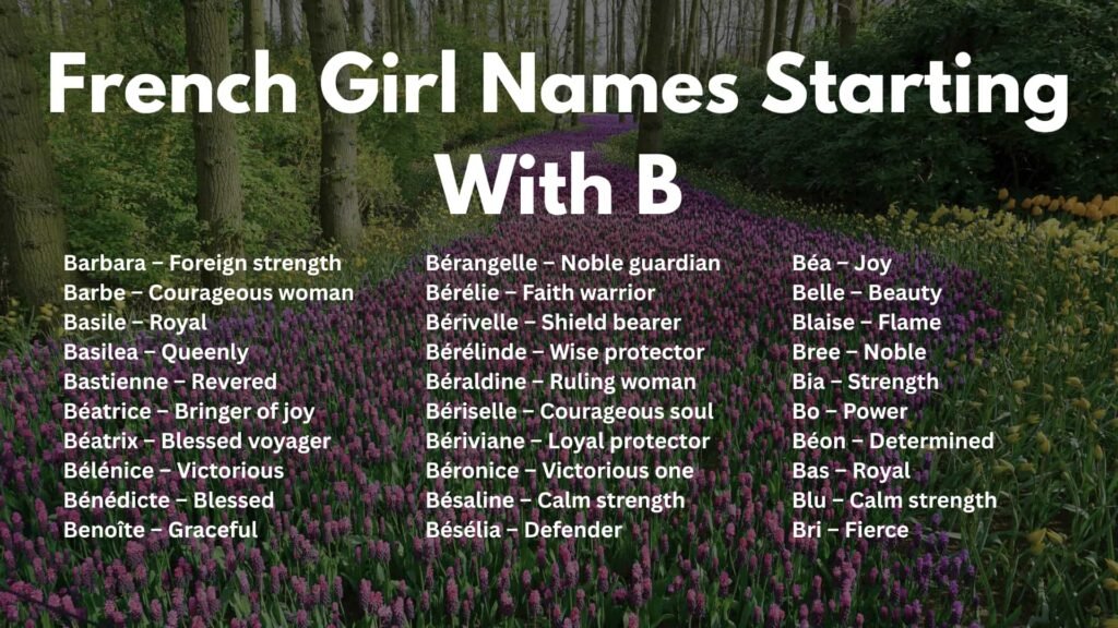 French Girl Names Starting With B