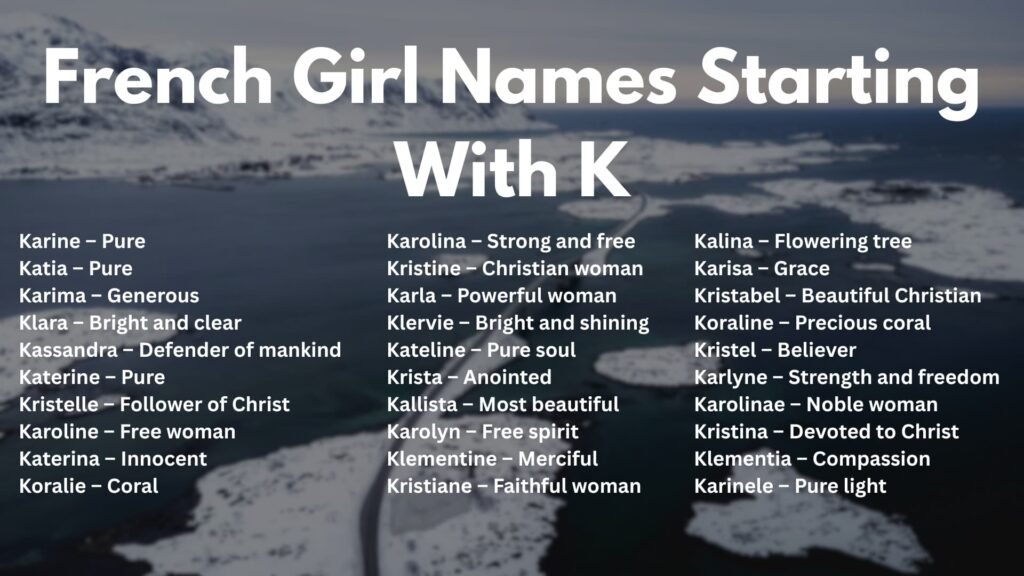 French Girl Names Starting With K