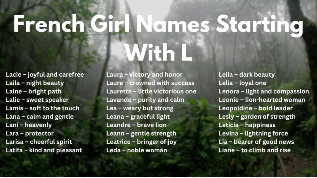 French Girl Names Starting With L