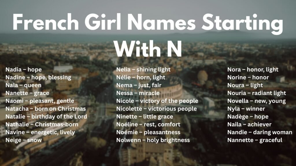 French Girl Names Starting With N