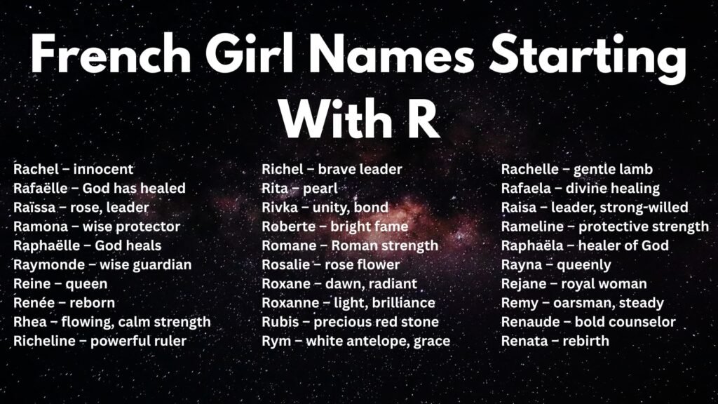 French Girl Names Starting With R