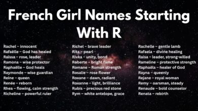 French Girl Names Starting With R