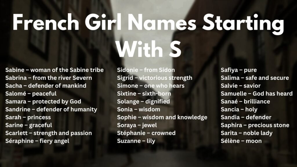 French Girl Names Starting With S