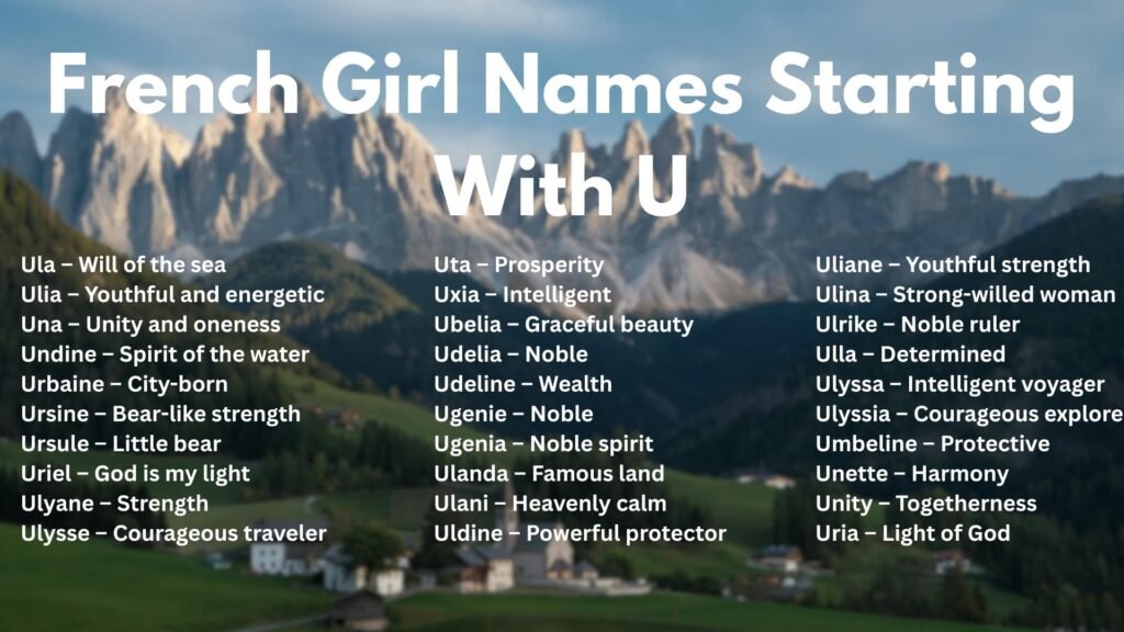 French Girl Names Starting With U
