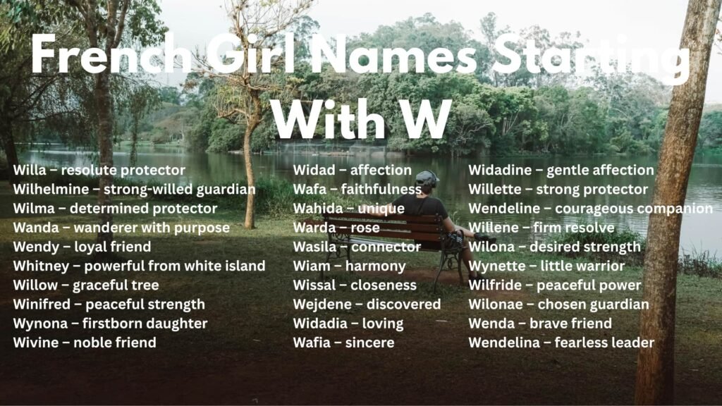 French Girl Names Starting With W