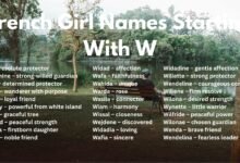 French Girl Names Starting With W