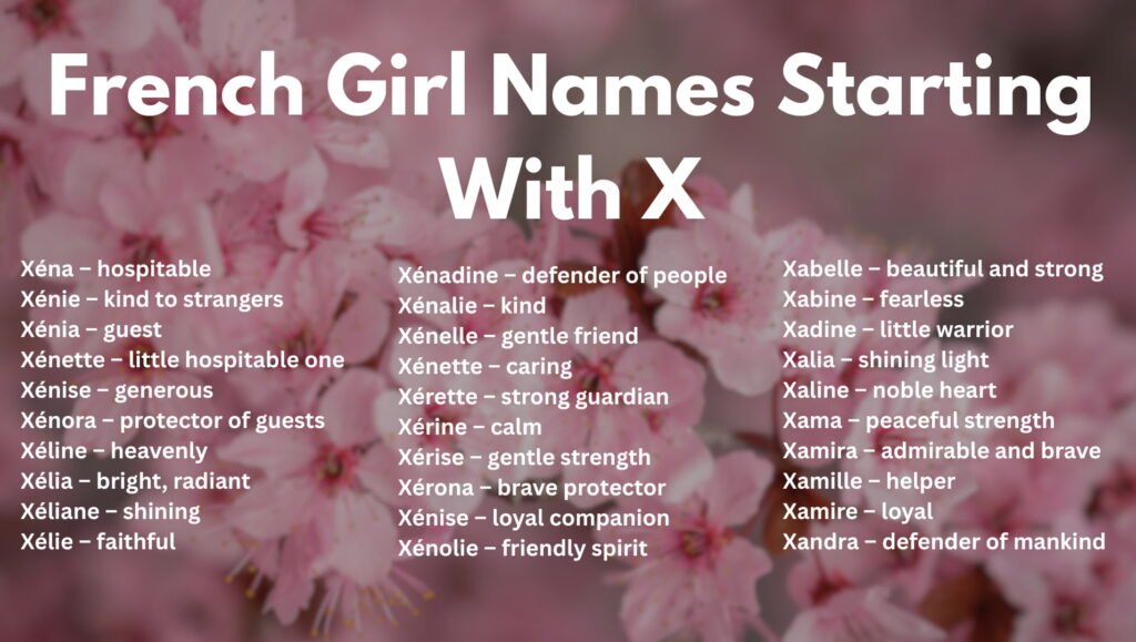 French Girl Names Starting With X