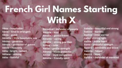 French Girl Names Starting With X