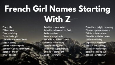 French Girl Names Starting With Z